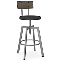Architect Stool with Wooden Seat and Back