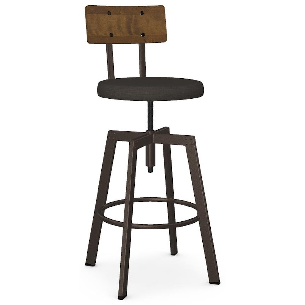 Amisco Industrial Architect Stool with Upholstered Seat