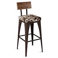 30" Upright Bar Stool with Cushioned Seat