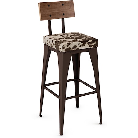 30" Upright Bar Stool with Cushioned Seat