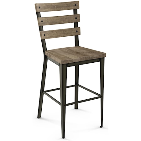 Customizable 30" Dexter Bar Stool with Wood Seat