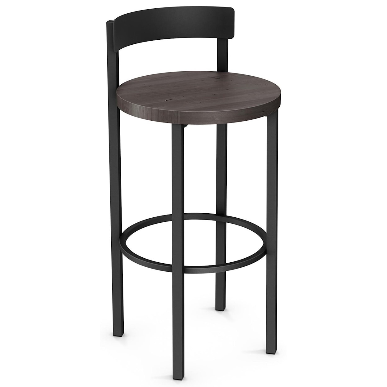 Amisco Industrial 26" Zoe Counter Stool with Wood Seat