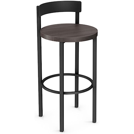 Customizable 30" Zoe Bar Stool with Wood Seat