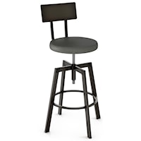 Adjustable Height Architect Screw Stool with Cushion Seat