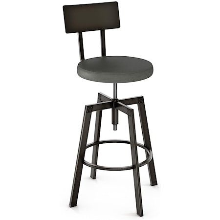 Adjustable Height Architect Screw Stool with Cushion Seat