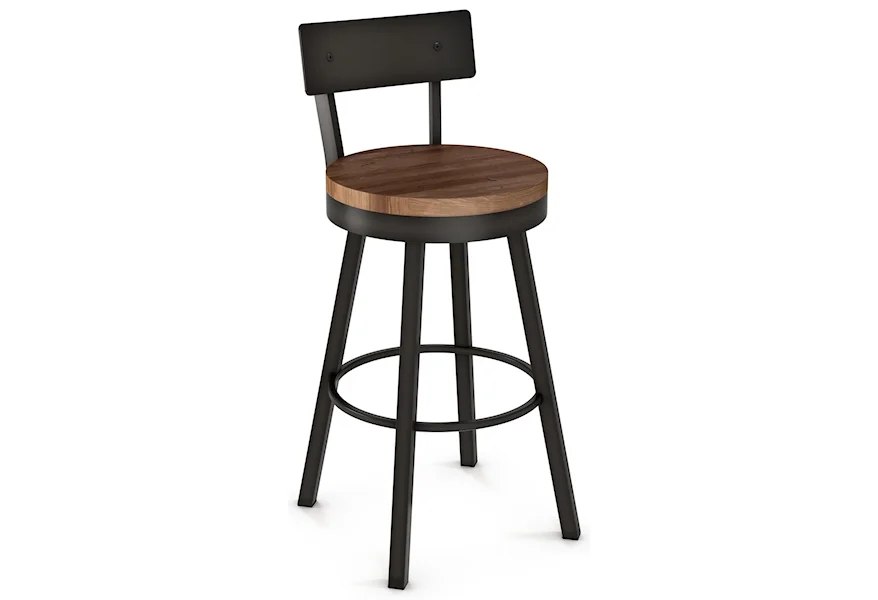 Industrial - Amisco 30" Lauren Swivel Stool by Amisco at Saugerties Furniture Mart