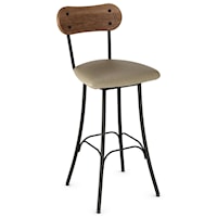 30" Bean Swivel Stool with Upholstered Seat