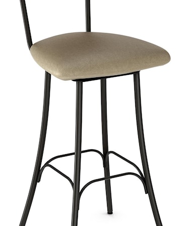26" Bean Swivel Stool with Upholstered Seat
