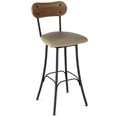 26&quot; Bean Swivel Stool with Upholstered Seat