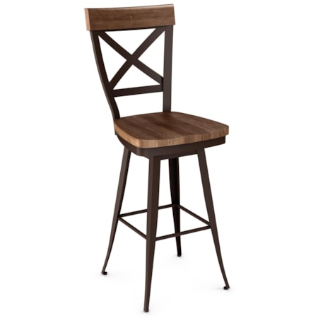 30" Kyle Swivel Stool with Wood Seat