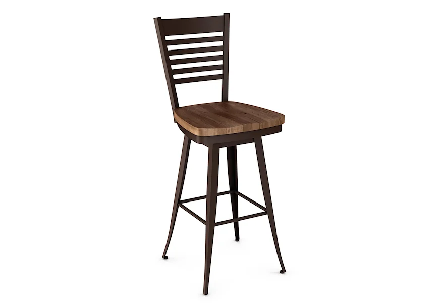 Industrial - Amisco Edwin 26" Swivel Barstool by Amisco at Saugerties Furniture Mart