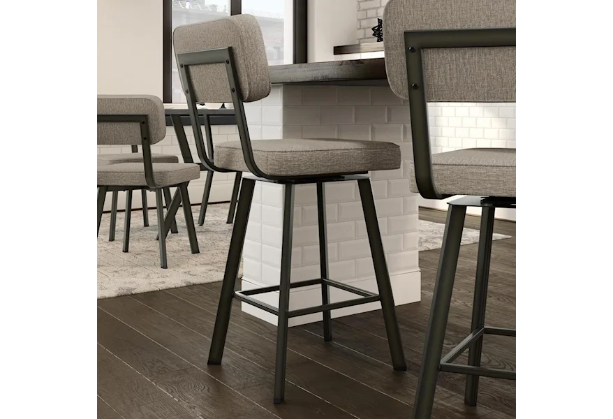 Industrial - Amisco Brixton Swivel Stool, Counter Height by Amisco at Saugerties Furniture Mart