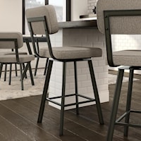 Upholstered Brixton Swivel Stool, Counter Height