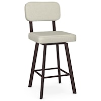 Upholstered Brixton Swivel Stool, Counter Height