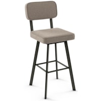 Upholstered Brixton Swivel Stool, Bar Height