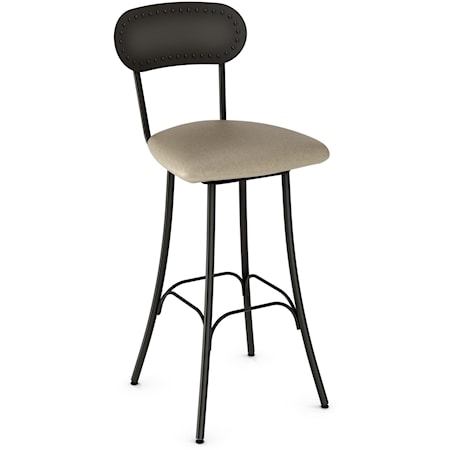 26" Bean Swivel Stool with Upholstered Seat