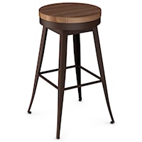 Customizable 30" Grace Swivel Bar Stool with Wood Seat