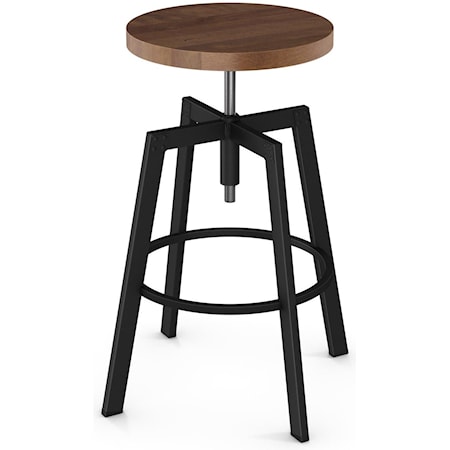 Adjustable Architect Screw Stool with Wood Seat