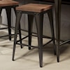 Amisco Industrial 26" Upright Stool with Wood Seat