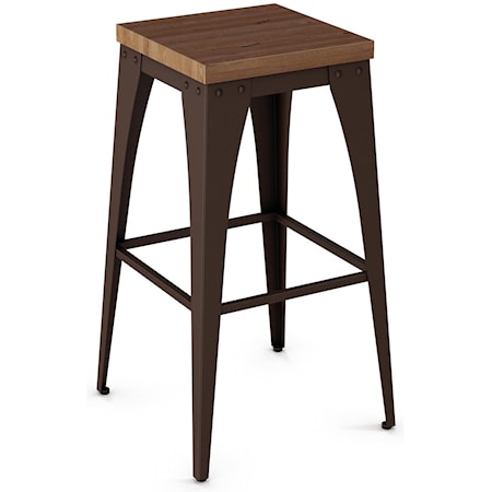 30" Upright Stool with Wood Seat