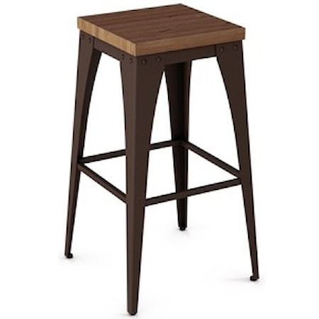 30&quot; Upright Stool with Wood Seat
