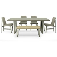 6 PC Dining Group with Side Chairs and a Bench