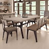Amisco Industrial Southcross Dining Table Set with Bench