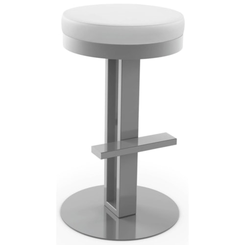 Contemporary Bar Height Swivel Stool with Upholstered Seat