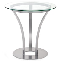 Customizable Dalia Table with Round Glass Top