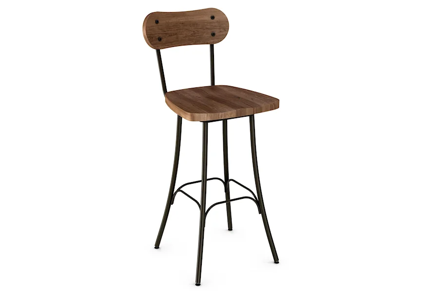 Industrial - Amisco Bean 26" Swivel Barstool by Amisco at Esprit Decor Home Furnishings
