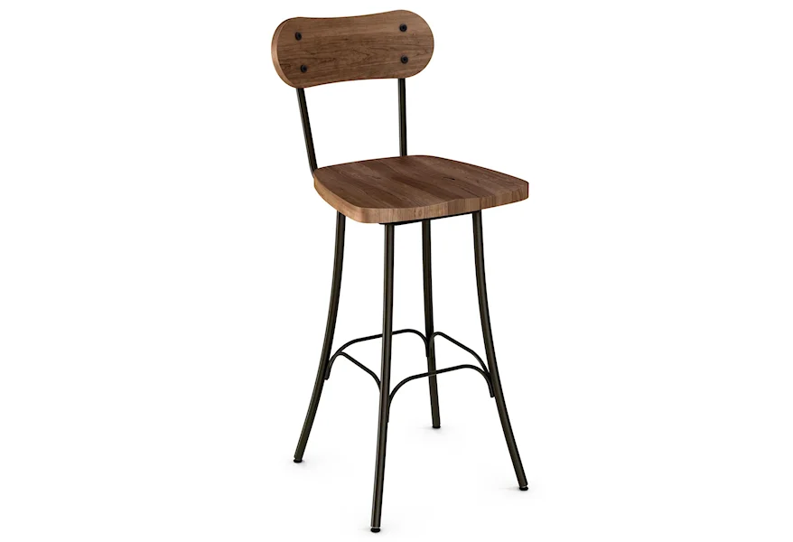 Industrial - Amisco Bean 30" Swivel Barstool by Amisco at Saugerties Furniture Mart