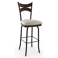Customizable 34" Meadow Spectator Height Swivel Stool with Upholstered Seat and Steel Frame