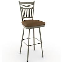 Customizable 30" Garden Swivel Bar Stool with Spindle Back with X Design 