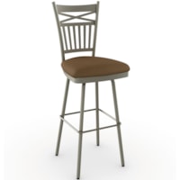 Customizable 34" Garden Spectator Height Swivel Stool with Spindle Back with X Design