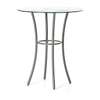 Customizable Lotus Counter Table with Round Glass Top and Splayed Legs 