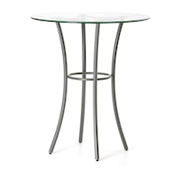 Customizable Lotus Bar Table with Round Glass Top and Splayed Legs