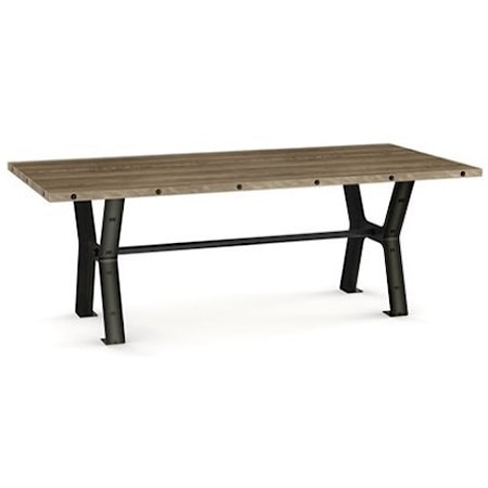 Parade Dining Table with Metal Trestle Base