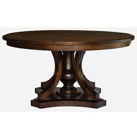 Solid Wood Customizable Round Pedestal Table