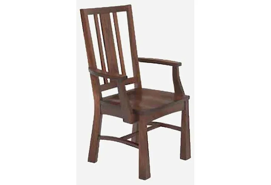 Arts and Crafts Arm Chair - Wood Seat at Williams & Kay