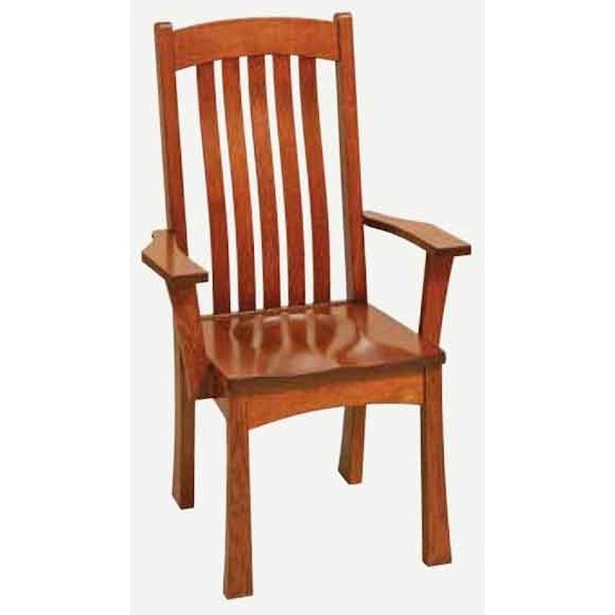 Amish Impressions by Fusion Designs Brigham Arm Chair - Wood Seat