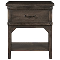 1 Drawer Nightstand with Open Shelf