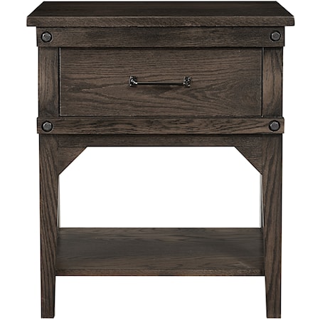 1 Drawer Nightstand with Open Shelf