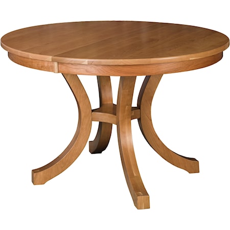 54" Round Single Pedestal Table with 12" Leaf