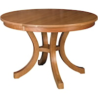 54" Round Single Pedestal Table with 2 Leaves