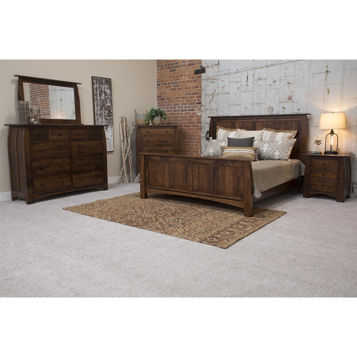 Indiana Amish Clark 4 Piece Clark Amish King Bedroom Group