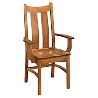 Dining Arm Chair with Slat Back