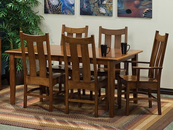 7 pc. 48x72" Table and Chairs Set