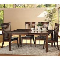 5 Piece Dining Set with Kennebec Slat Side Chairs