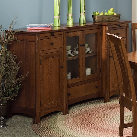 3-Drawer Dining Buffet with 4 Doors