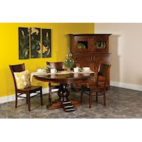 5 pc. 60" Round Pedestal Table and Side Chairs Set